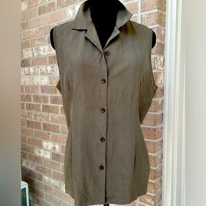 CITY SILK sXL 💯silk shirt Army green, looks new!